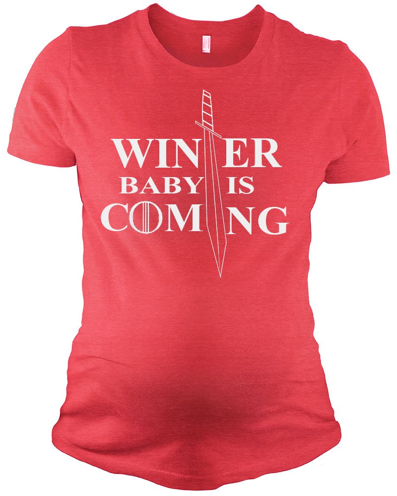 Maternity Short Sleeve T-Shirt - Winter Baby is Coming …