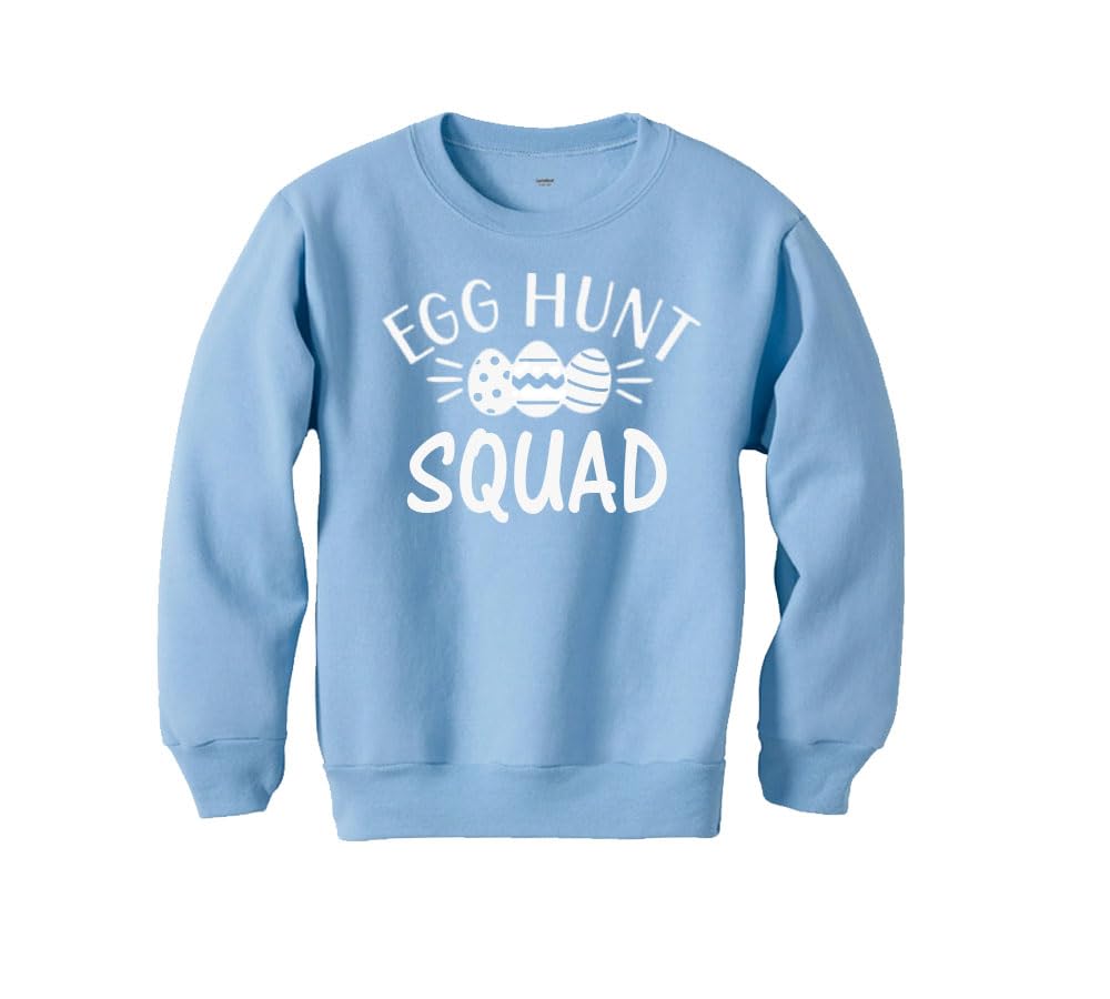 PandoraTees Easter Egg Hunt Squad Sweatshirt, Toddler Easter Fleece Sweatshirt Boys Easter Jacket, Girls Easter Outfit