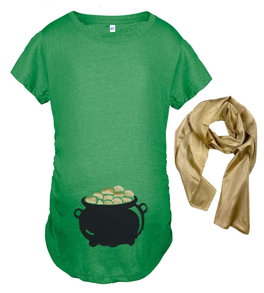 St. Patrick's Day Maternity T-Shirt, Paddy's Day Maternity Top - Pot of Gold Maternity Top