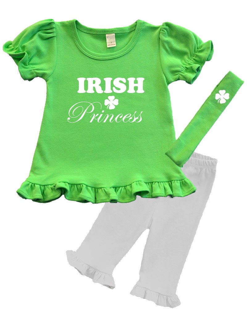 PandoraTees Girls St. Patrick's Day Outfit - Irish Princess