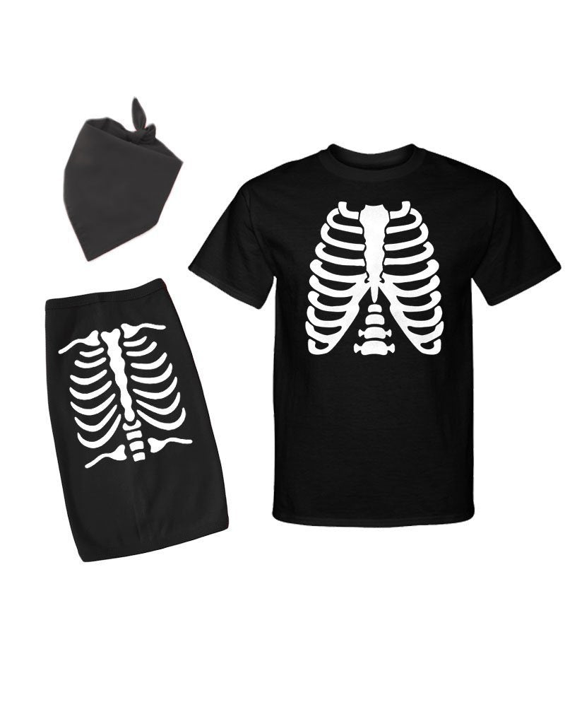 PandoraTees Matching Dog and Owner Outfit -Skeleton