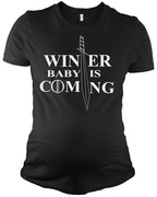 Maternity Short Sleeve T-Shirt - Winter Baby is Coming …