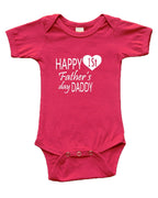 PandoraTees Infant Short Sleeve Onesie -Happy First Father's Day Daddy