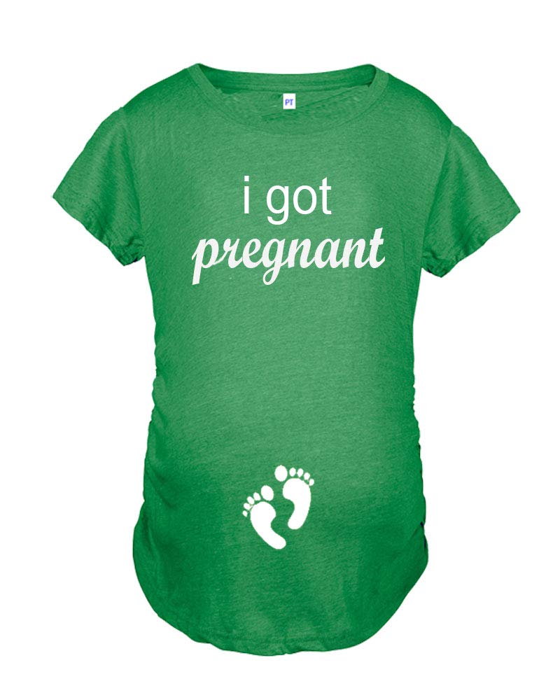 Couple Pregnancy Announcement Shirt, Funny St. Patrick'c Day Couples T-Shirt - I Got Lucky/I Got Pregnant