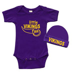 PandoraTees Short Sleeve Bodysuit & Cap Set - little Vikings Baby Gift Set