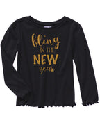 Girls Long Sleeve Top - Bling in the New Year