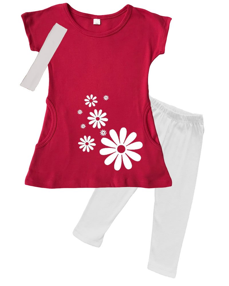 PandoraTees Girls Outfit - Flowers