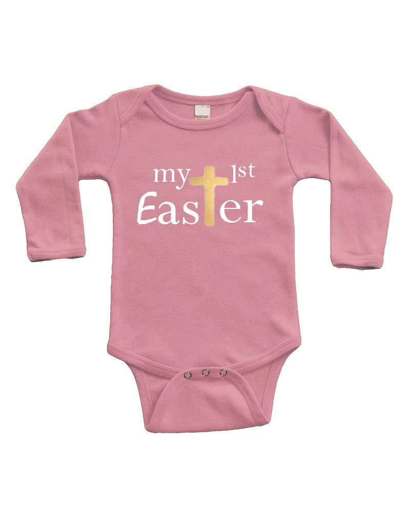 PandoraTees Infant Long Sleeve Bodysuit - My 1st Easter