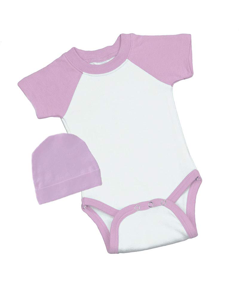 Short Sleeve Raglan Bodysuit and Cap Set