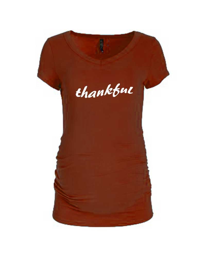 PandoraTees Maternity Short Sleeve T-Shirt - Thankful