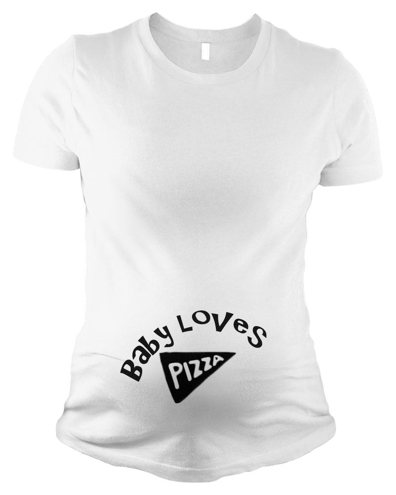 Maternity T Shirt - Baby Loves Pizza