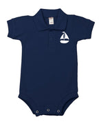 PandoraTees Short Sleeve Polo Bodysuit - Sailboat