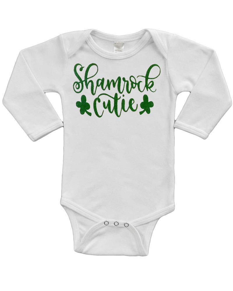 PandoraTees Baby Girls St. Patrick's Day Outfit - Shamrock Cutie