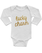 Infant Long Sleeve Green Bodysuit - Lucky Charm