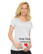 PandoraTees Maternity Short Sleeve T-Shirt - First Time Mommy