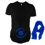 Short Sleeve Hanukkah Maternity T-Shirt - Happy Hanukkah Maternity Top