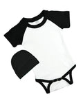 Short Sleeve Raglan Bodysuit and Cap Set