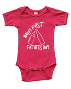 PandoraTees Infant Short Sleeve Bodysuit -Happy First Father's Day