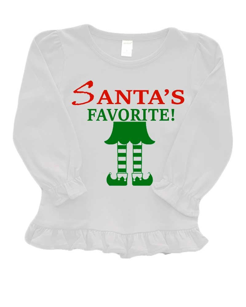 PandoraTees Kids Matching Christmas Tees - Santa's Favorite