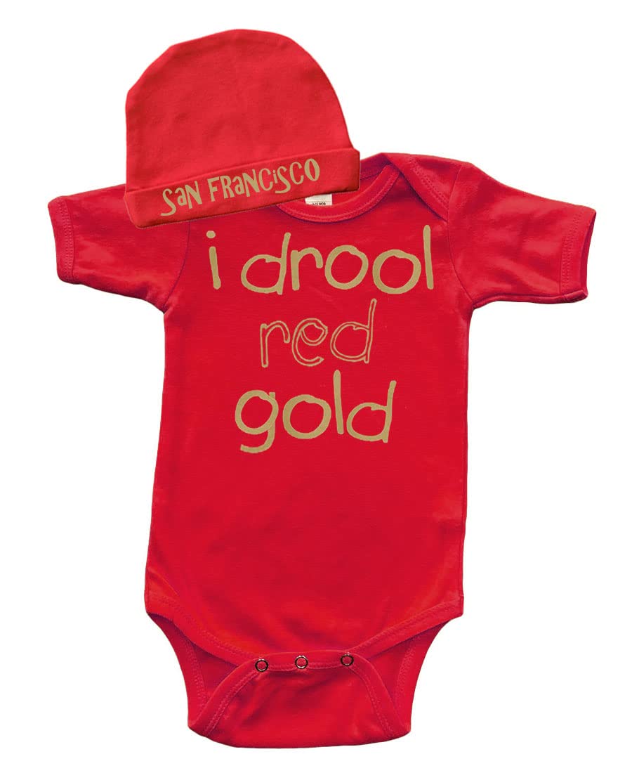 PandoraTees Short Sleeve Baby Bodysuit and Cap Set - San Francisco