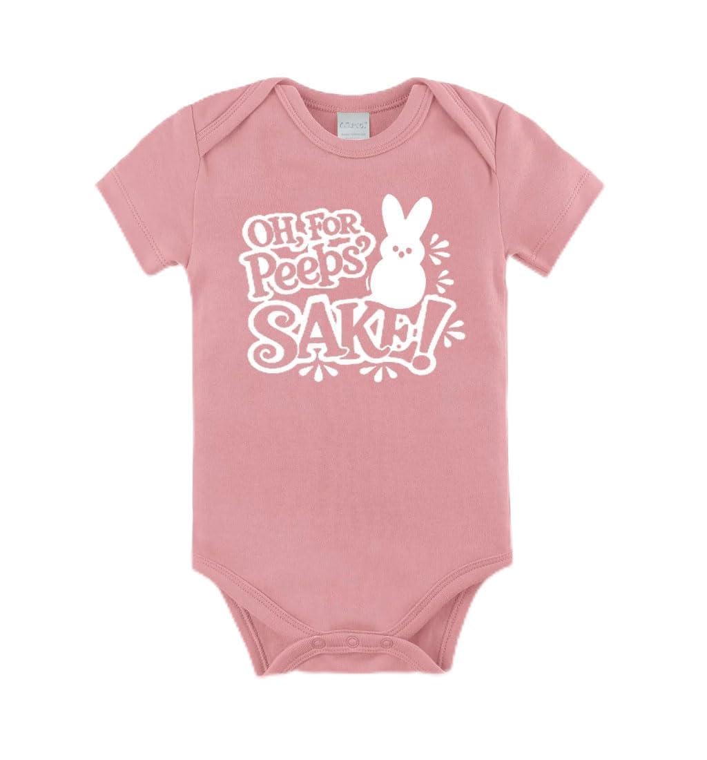 PandoraTees Peep Sake Funny Easter Baby Bodysuit, Short Sleeve, Infant One-Piece