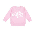 PandoraTees Fleece Sweatshirt St. Patricks Day, Toddler, Infant Long Sleeve Sweatshirt Lucky Charmer