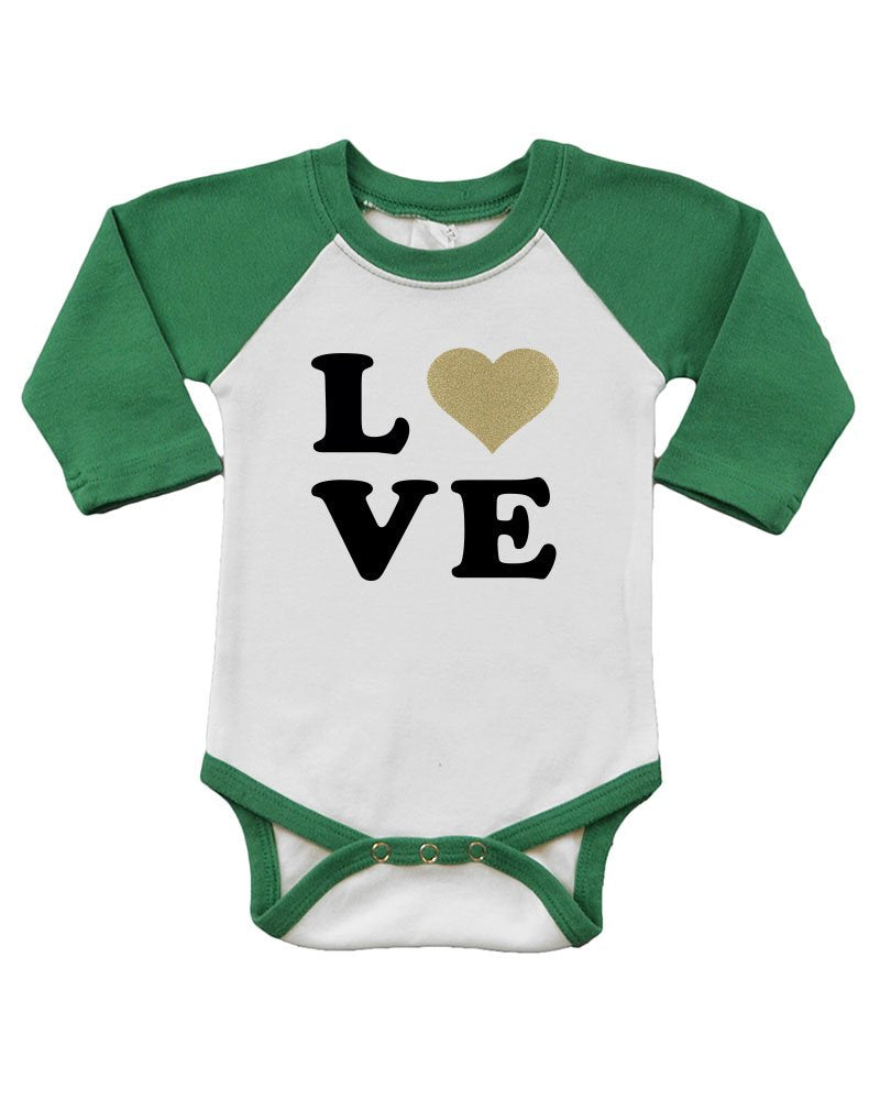 Long Sleeve Raglan Bodysuit - Love