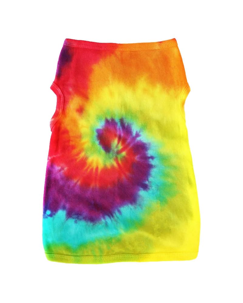 Tie-Dye Dog T-Shirt, Vibrant Rainbow Colors Pet Apparel, Dogs, Cats Tshirts Cotton