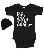 PandoraTees Short Sleeve Bodysuit Set - Did You Wash Your Hands