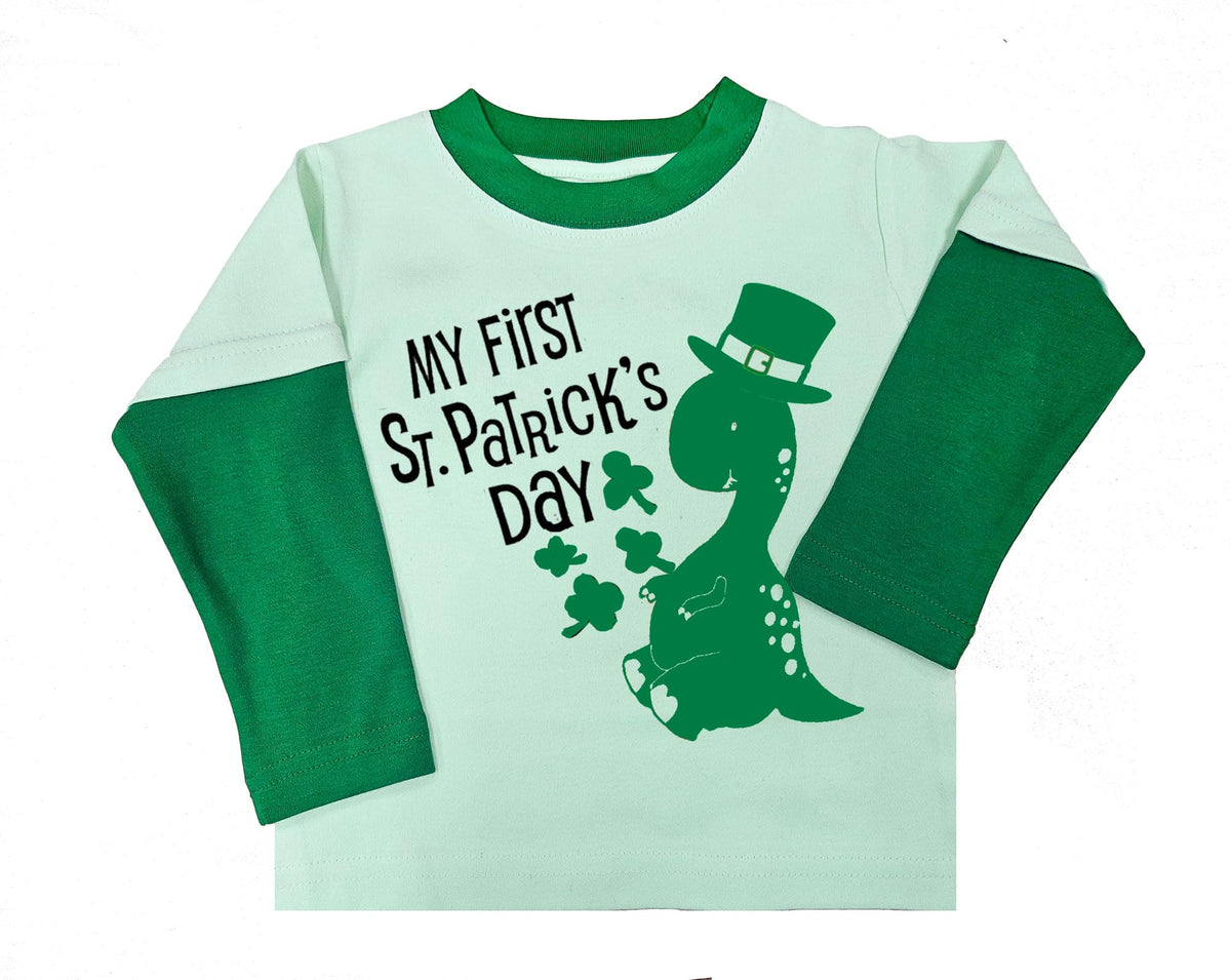 Kids Long Sleeve St Patricks Day Tshirt, Infan Boys St Paddy Day Long Sleeve Shirt -My 1st St. Patrick's Day