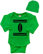 PandoraTees Crayon Baby Bodysuit, Baby Gift, Fun Bodysuit Outfit