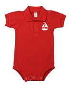PandoraTees Short Sleeve Polo Bodysuit - Sailboat