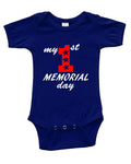 PandoraTees Infant Short Sleeve Onesie -My 1st Memorial Day