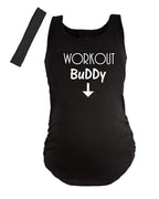 PandoraTees Pregnancy Maternity Tank Top - Workout Buddy