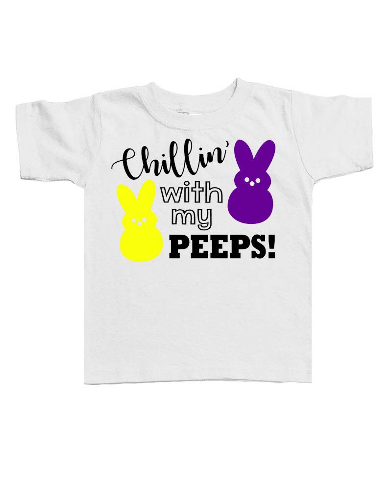Easter Short Sleeve Crew Neck T-Shirt - Chilling with My Peeps