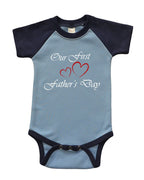 Short Sleeve Raglan Bodysuit - Our First Fathers Day