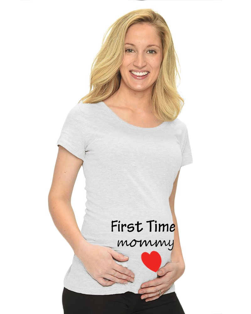 PandoraTees Maternity Short Sleeve T-Shirt - First Time Mommy