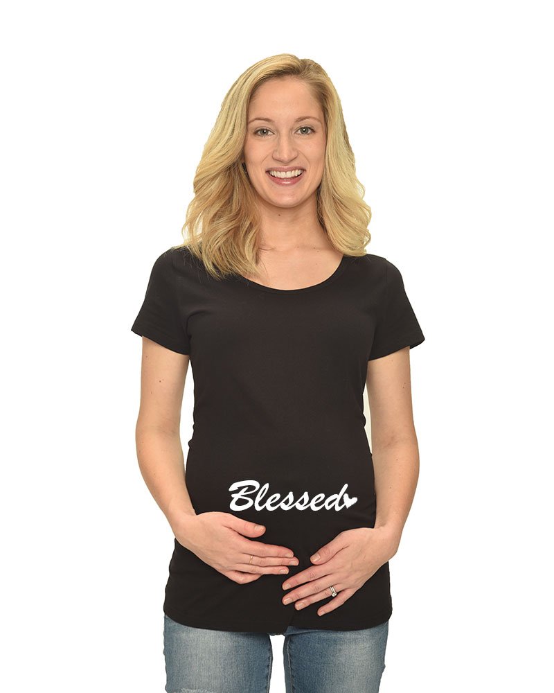 PandoraTees Maternity Short Sleeve T-Shirt - Blessed