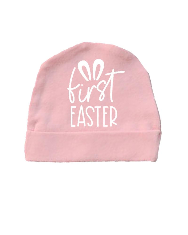 PandoraTees First Easter Baby Cap, Personalized Easter Beanie with Bunny Ears Design