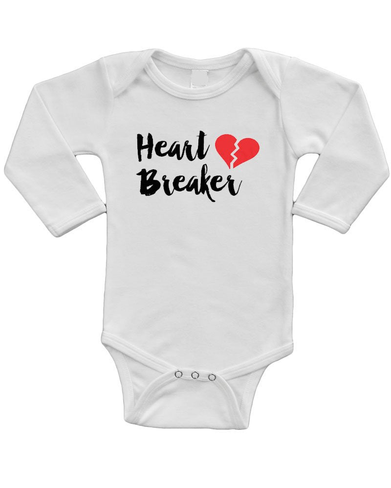 PandoraTees Infant Long Sleeve Onesie -Heart Breaker