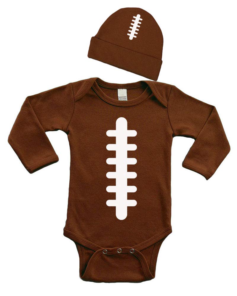 PandoraTees Football Baby Bodysuit Set