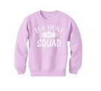 PandoraTees Easter Egg Hunt Squad Sweatshirt, Toddler Easter Fleece Sweatshirt Boys Easter Jacket, Girls Easter Outfit