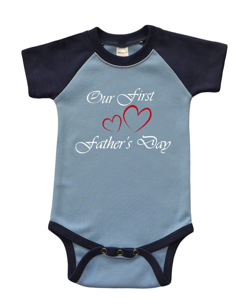 Short Sleeve Raglan Bodysuit - Our First Fathers Day