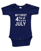 PandoraTees Infant Short Sleeve Bodysuit -My First 4th of July
