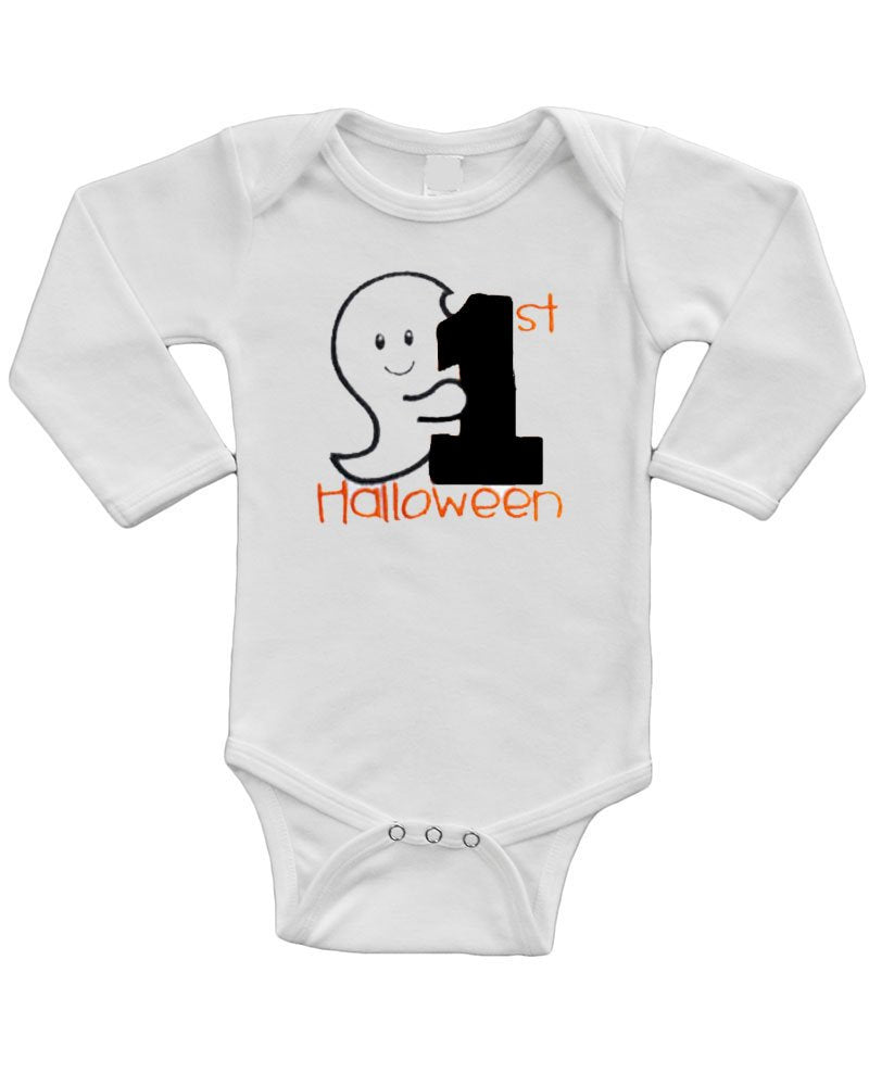 PandoraTees Infant Long Sleeve Onesie -1st Halloween