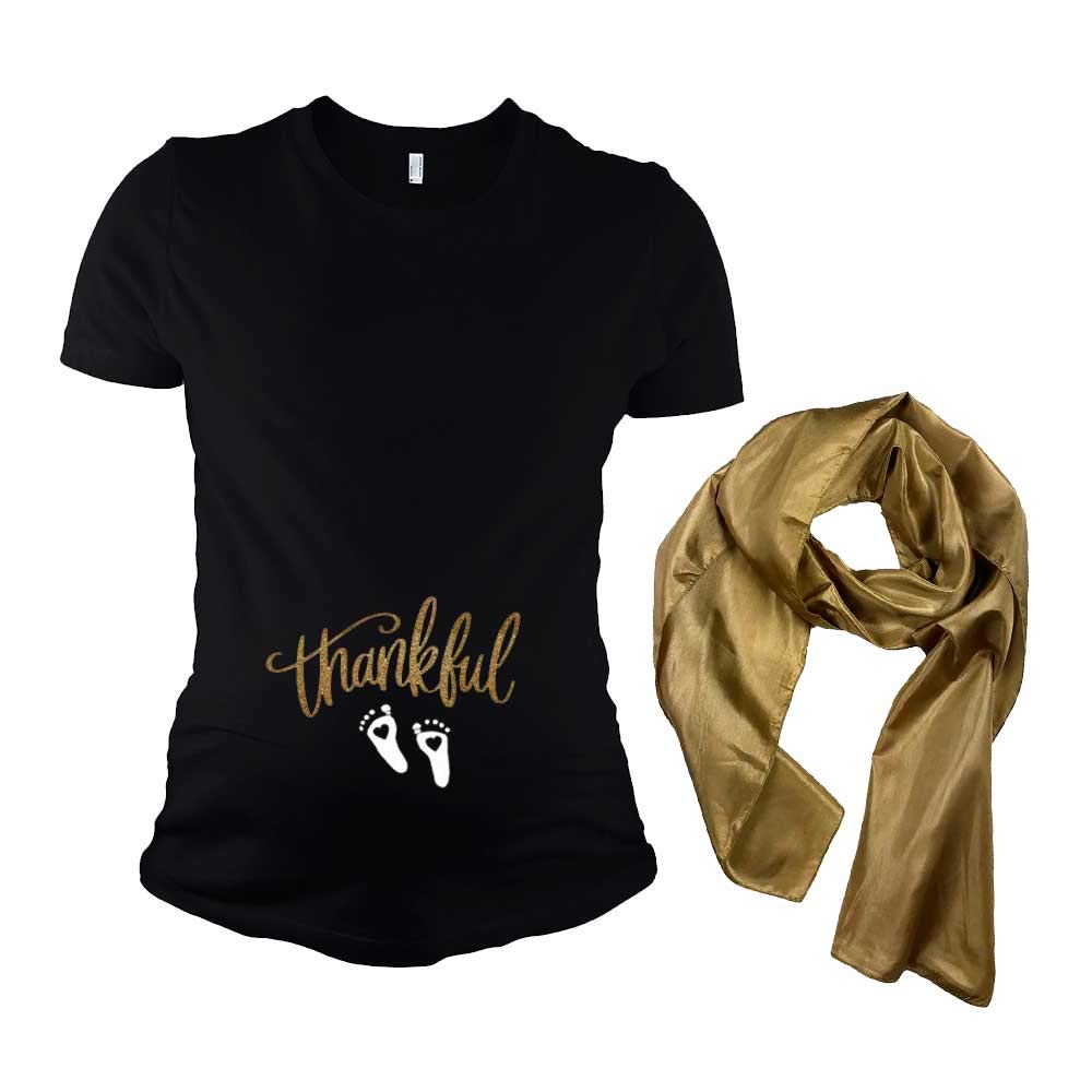 Thanksgiving Maternity Top, Pregnancy Reveal, Thankful Pregnancy Tshirt