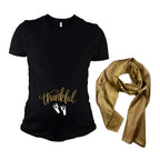 Thanksgiving Maternity Top, Pregnancy Reveal, Thankful Pregnancy Tshirt