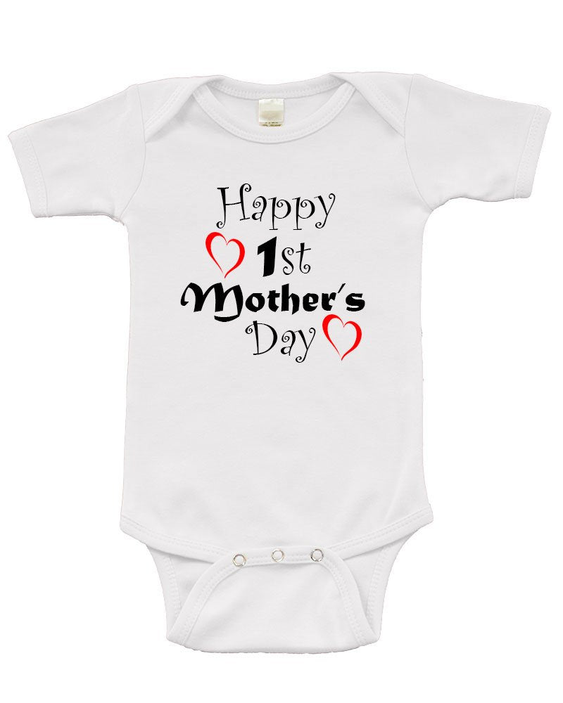 Infant Short Sleeve Bodysuit -Happy 1st Mother's Day