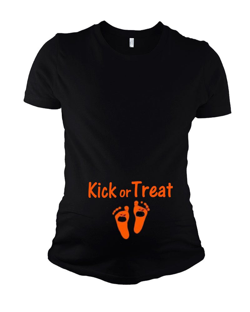 Funny Halloween Pregnancy Tshirt - Kick or Treat