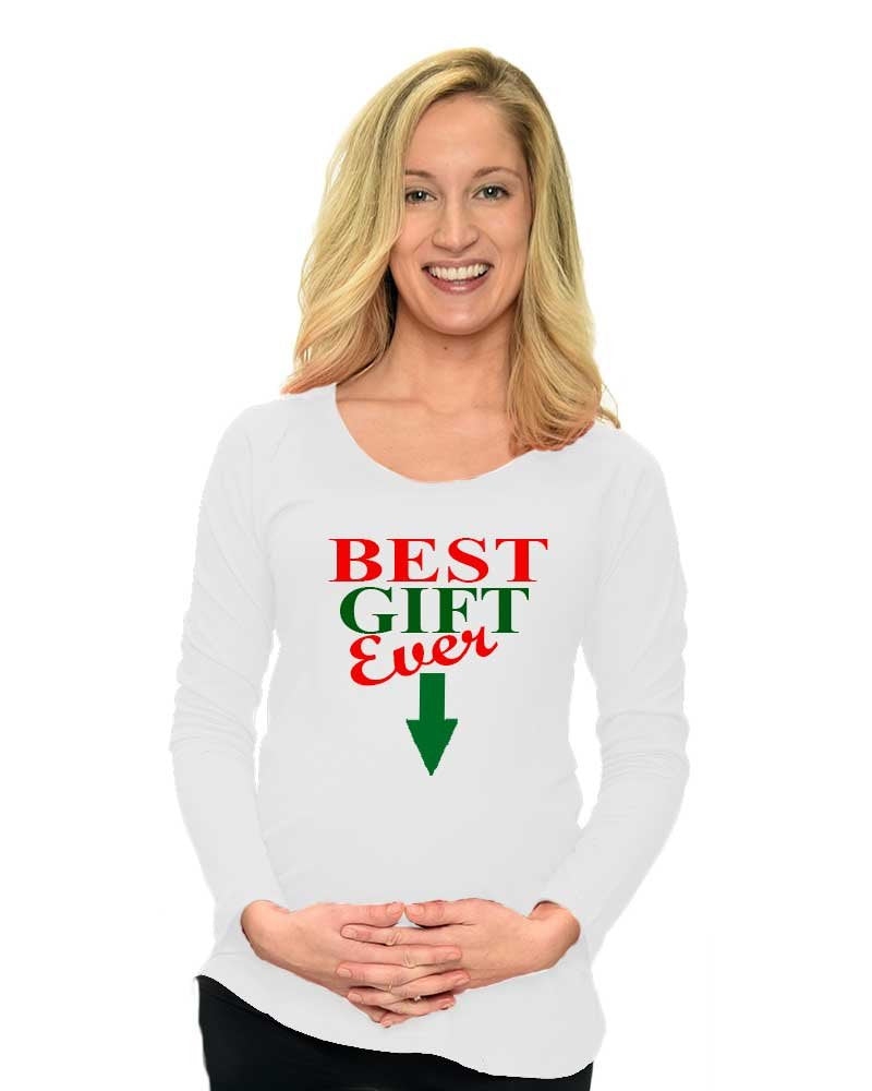 Maternity Christmas Top, Long Sleeve Maternity T-Shirt